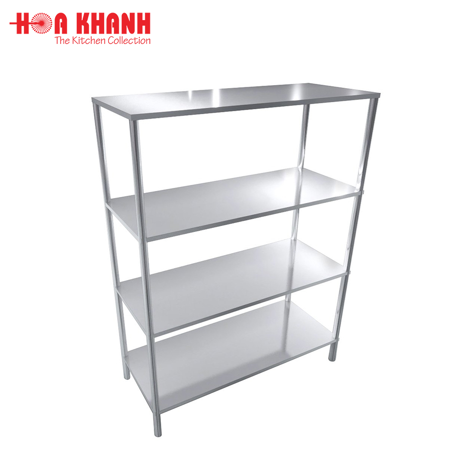Kệ inox đứng 4 tầng phẳng - CÔNG TY HOA KHANH